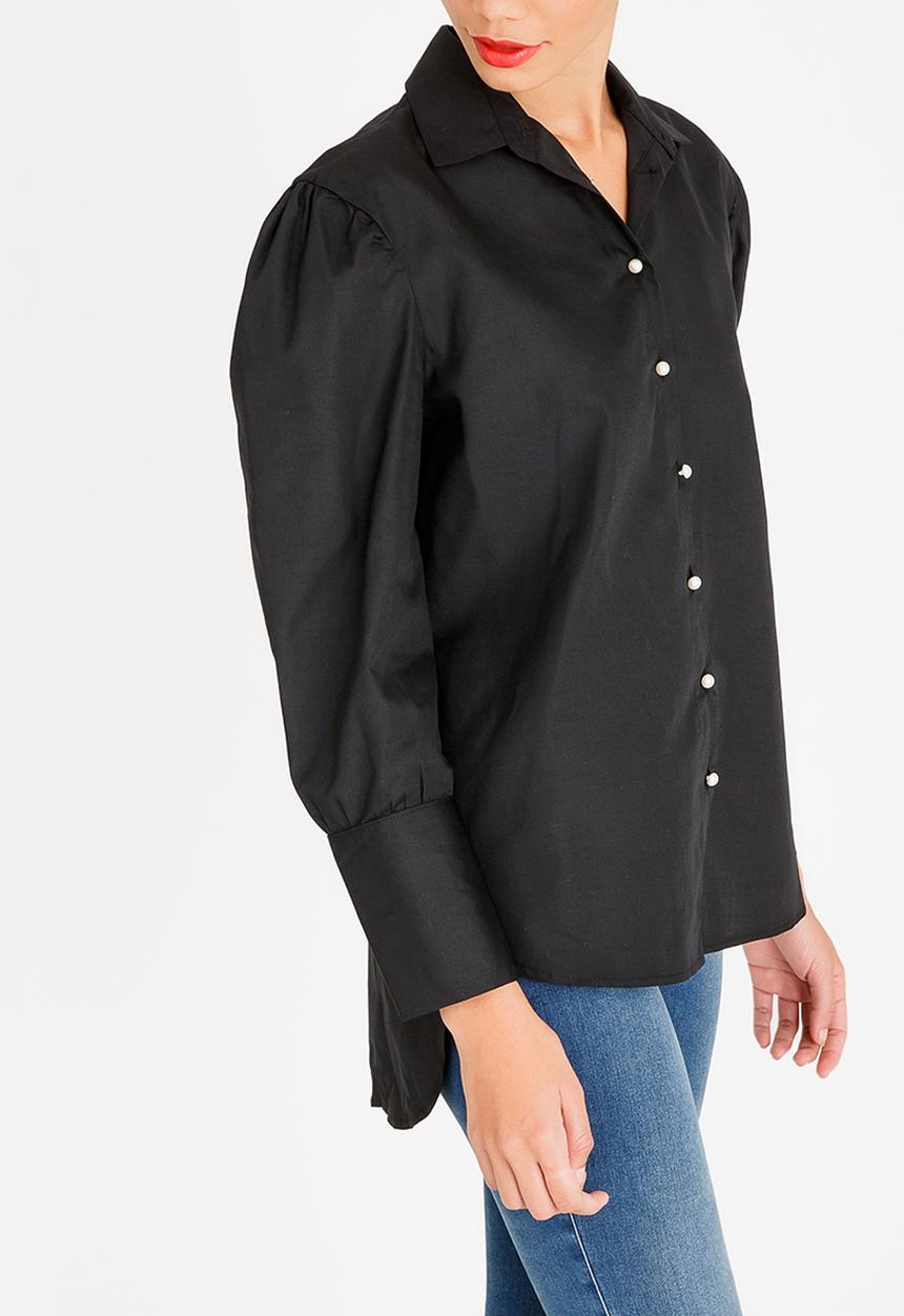 STYLE REPUBLIC - Pearl Button Shirt Black