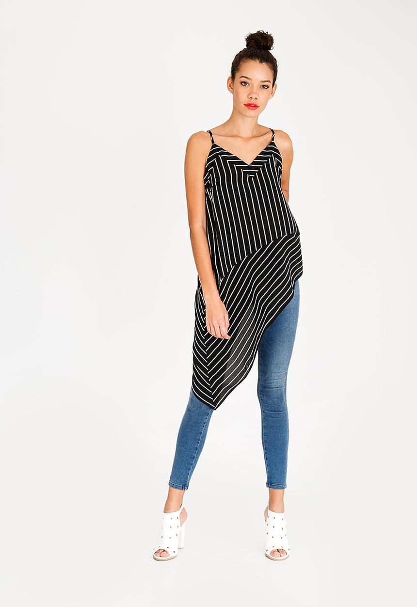 STYLE REPUBLIC - Asymmetrical Cami Black