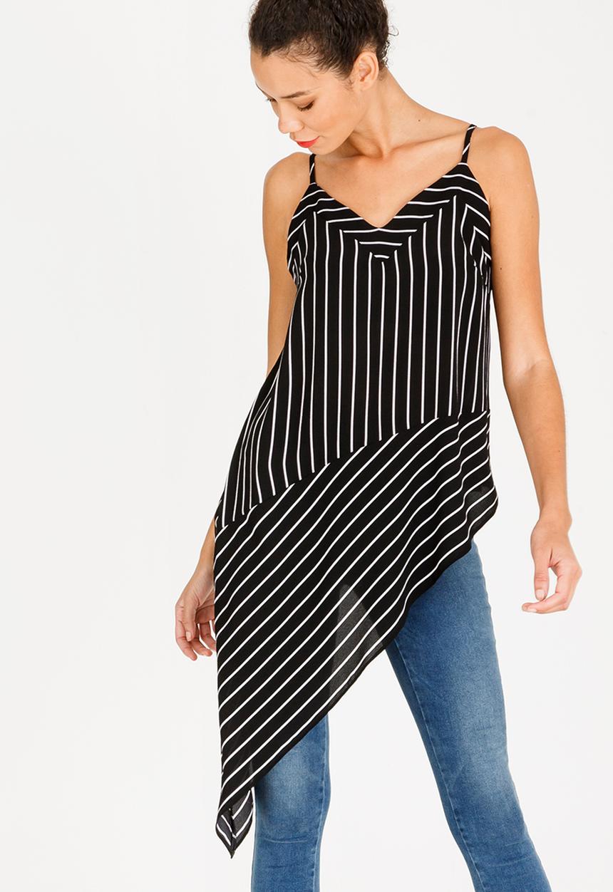 STYLE REPUBLIC - Asymmetrical Cami Black