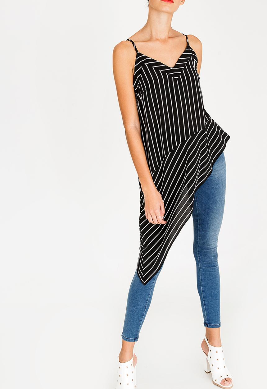 STYLE REPUBLIC - Asymmetrical Cami Black