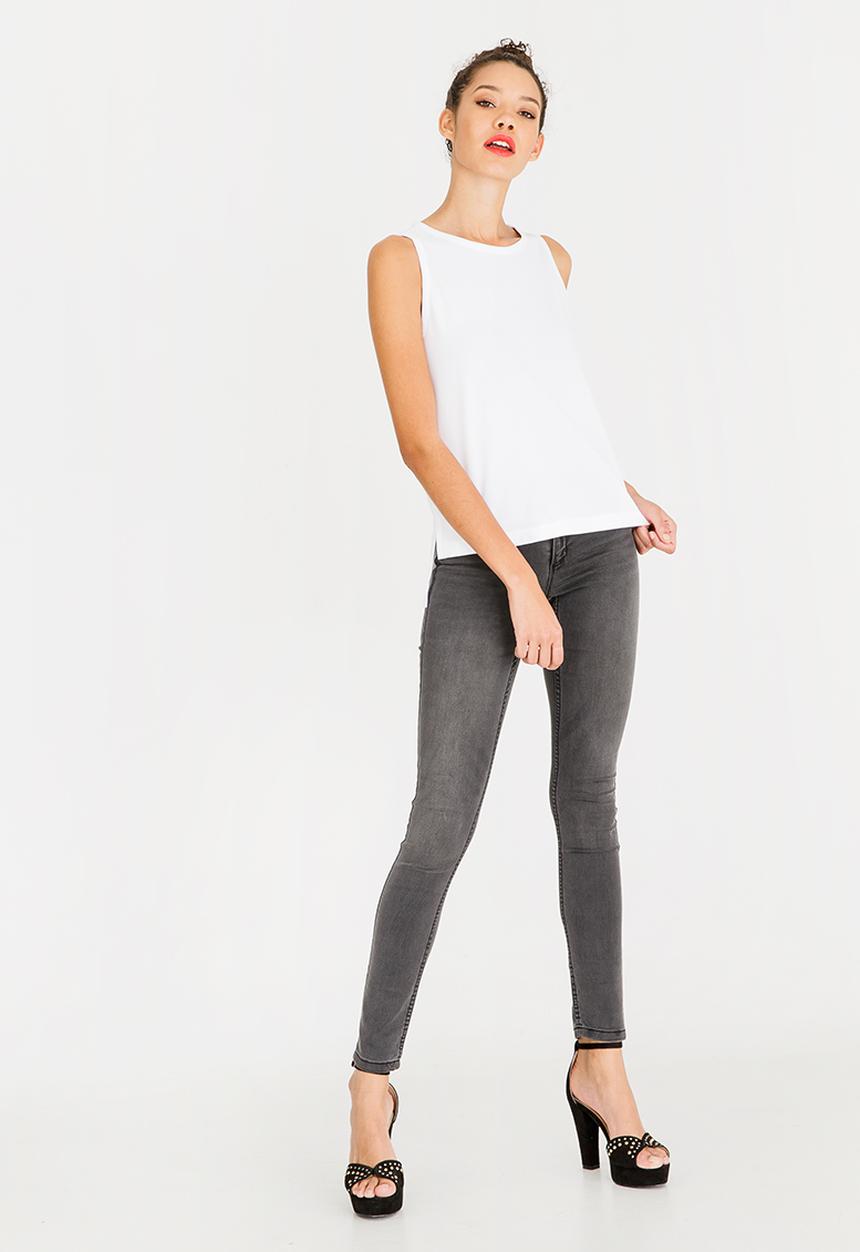 STYLE REPUBLIC - High Low Tank Top Off White