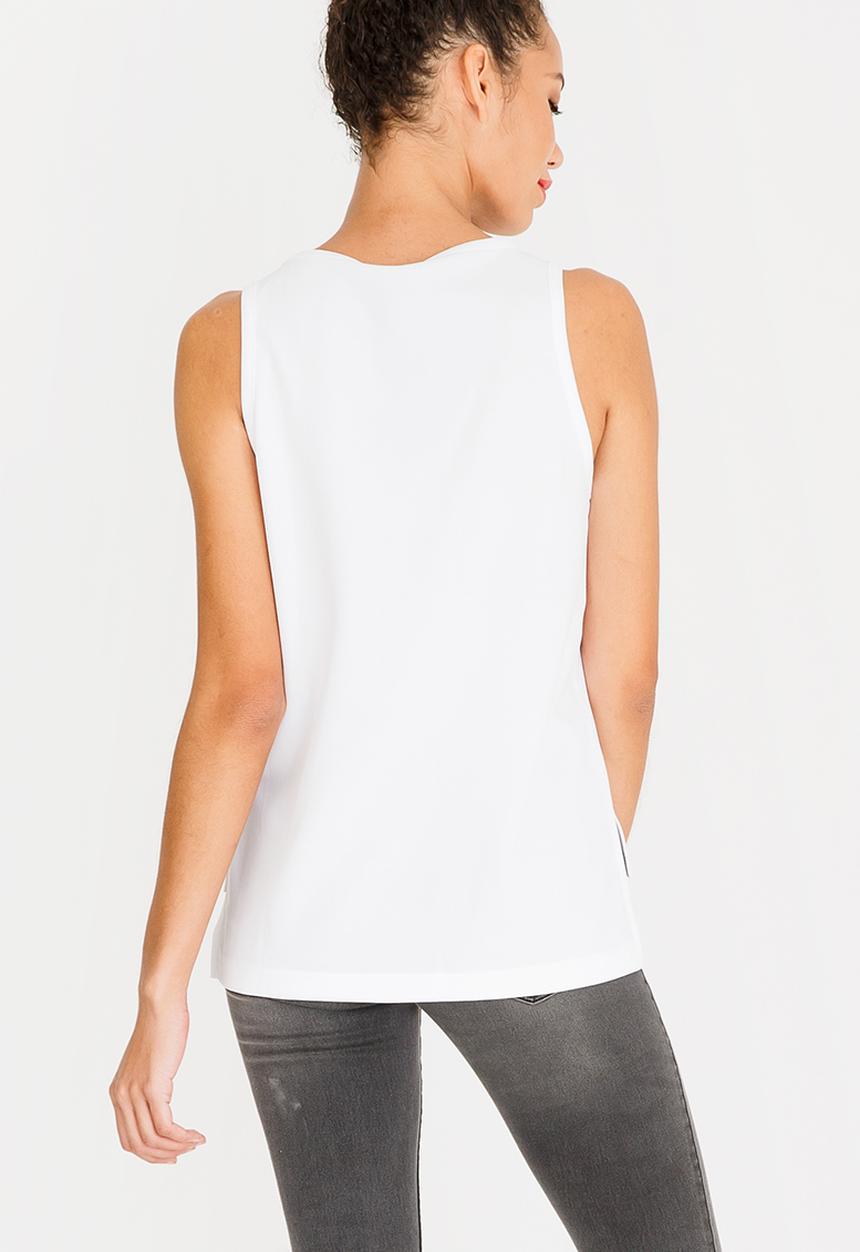 STYLE REPUBLIC - High Low Tank Top Off White