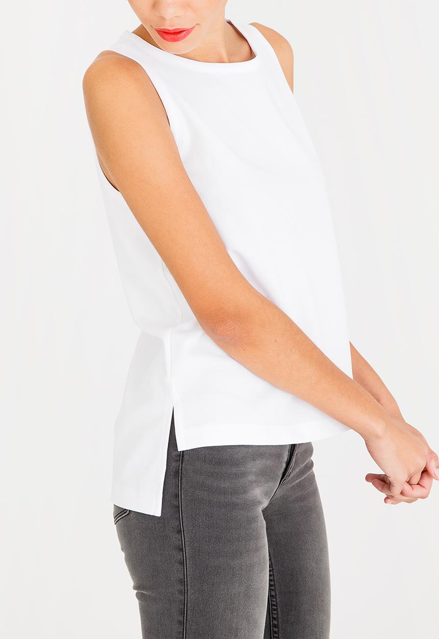 STYLE REPUBLIC - High Low Tank Top Off White