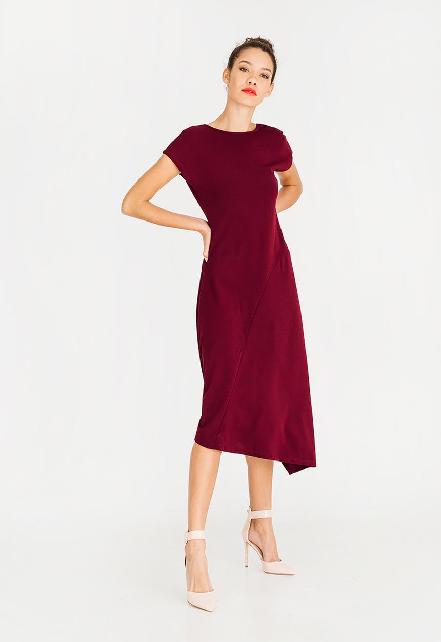 STYLE REPUBLIC - Asymmetrical Dress Burgundy