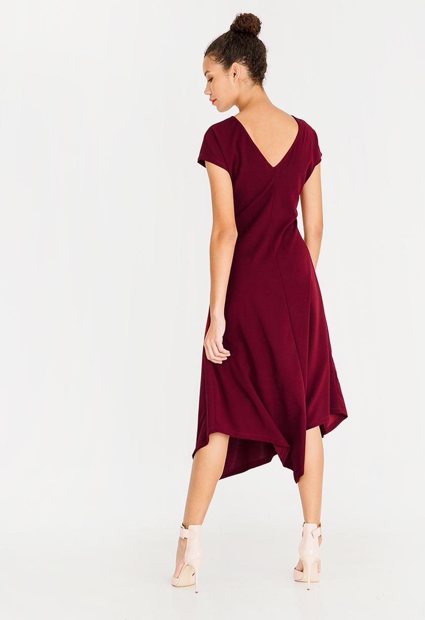 STYLE REPUBLIC - Asymmetrical Dress Burgundy
