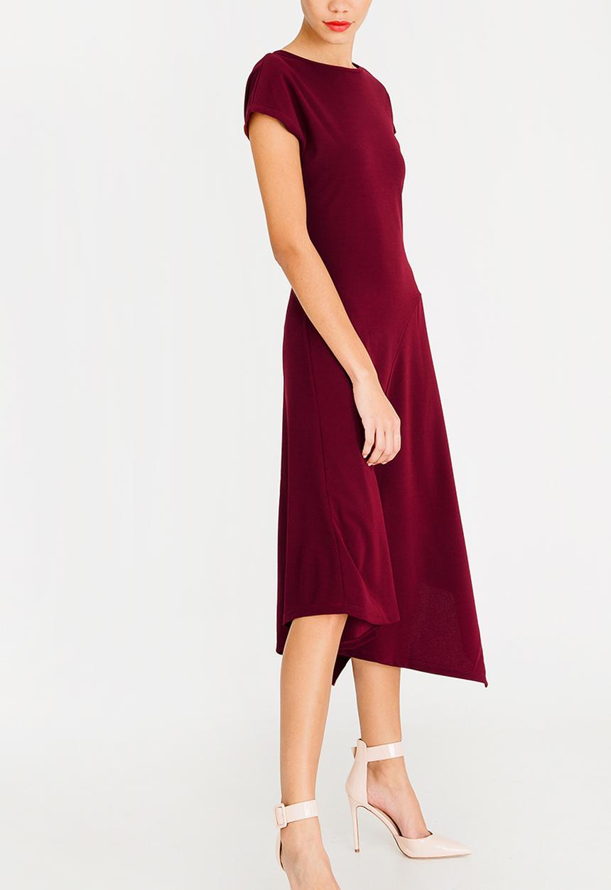 STYLE REPUBLIC - Asymmetrical Dress Burgundy
