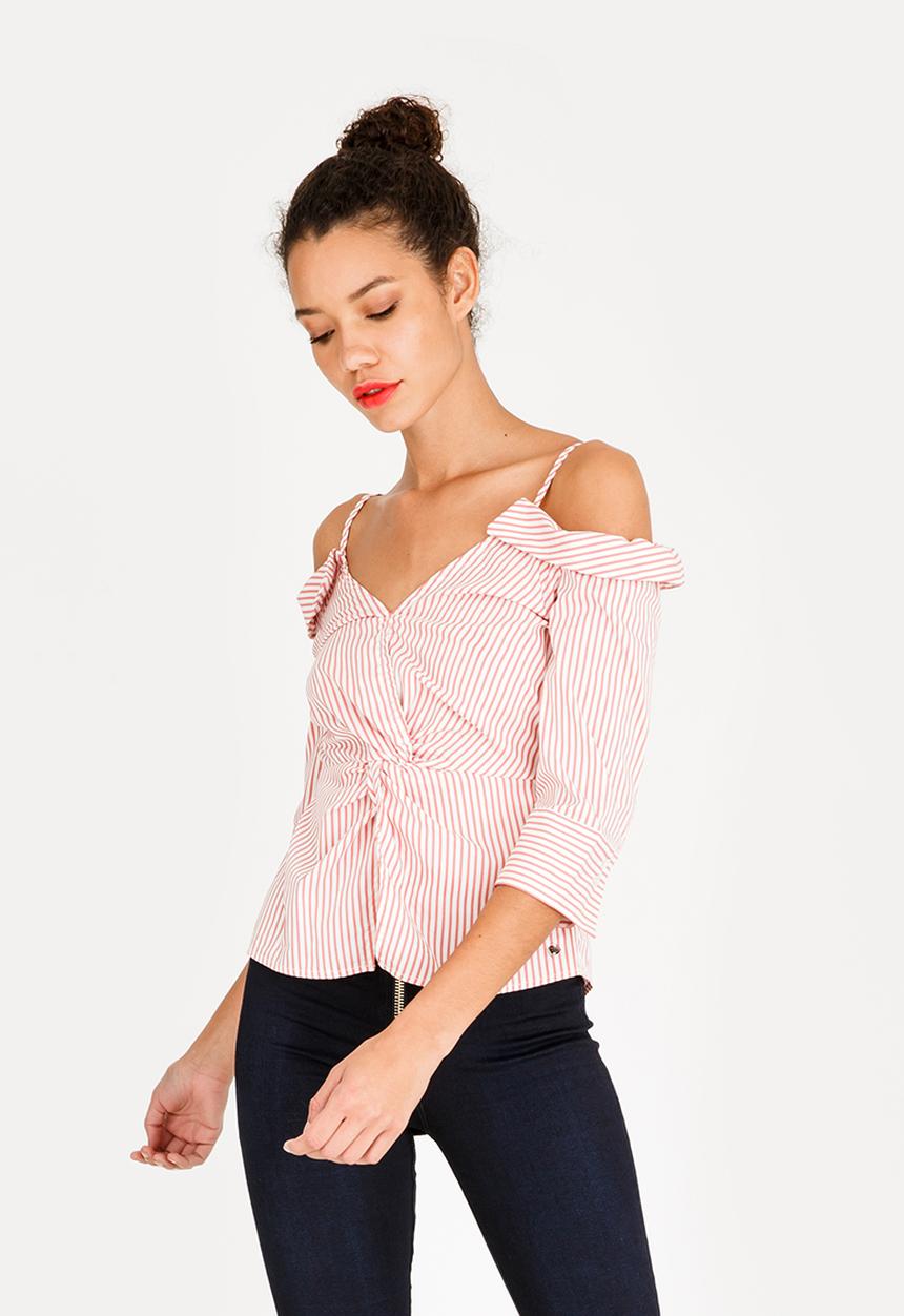 SISSY BOY - Wowzers Stripe Knot Blouse Red