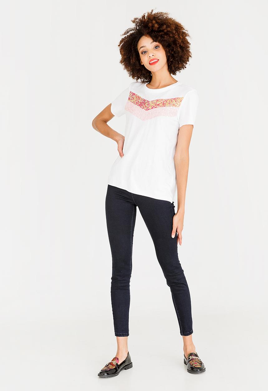ONLY - Jamila Sequins Tee White
