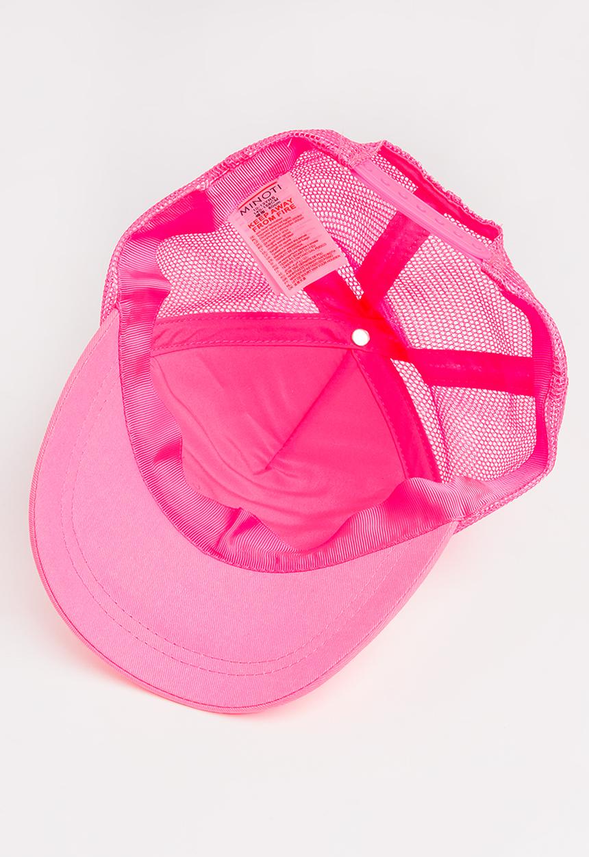 MINOTI - Baseball Glitter Print Neon Peak Cap Cerise Pink