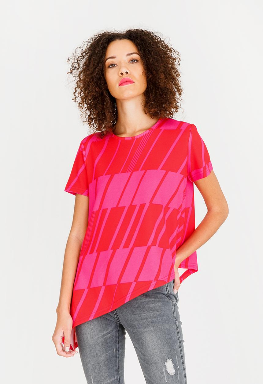 c(inch) - Asymmetrical T-Shirt Multi-colour