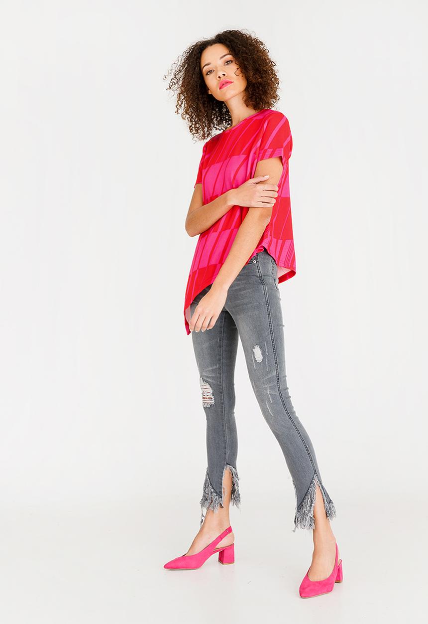 c(inch) - Asymmetrical T-Shirt Multi-colour