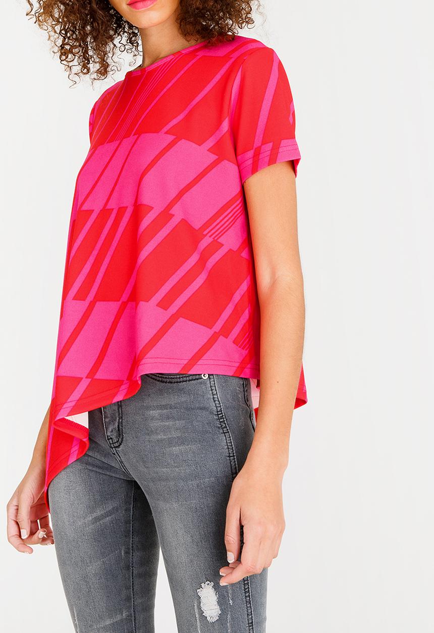 c(inch) - Asymmetrical T-Shirt Multi-colour