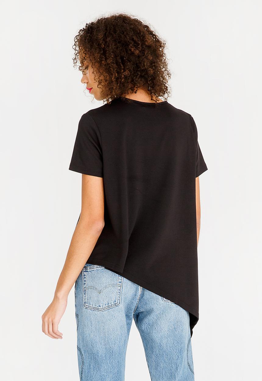 c(inch) - Asymmetrical T-Shirt Black