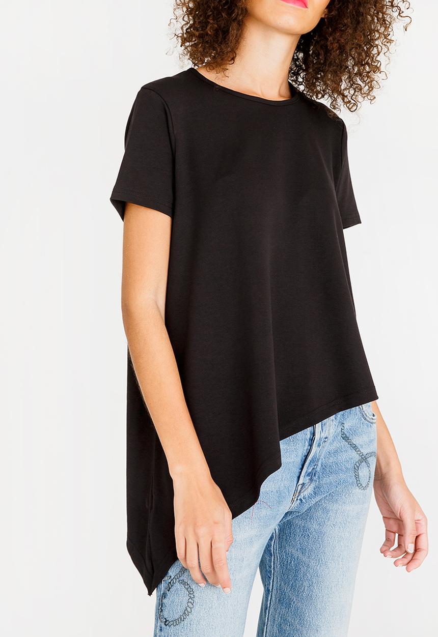 c(inch) - Asymmetrical T-Shirt Black