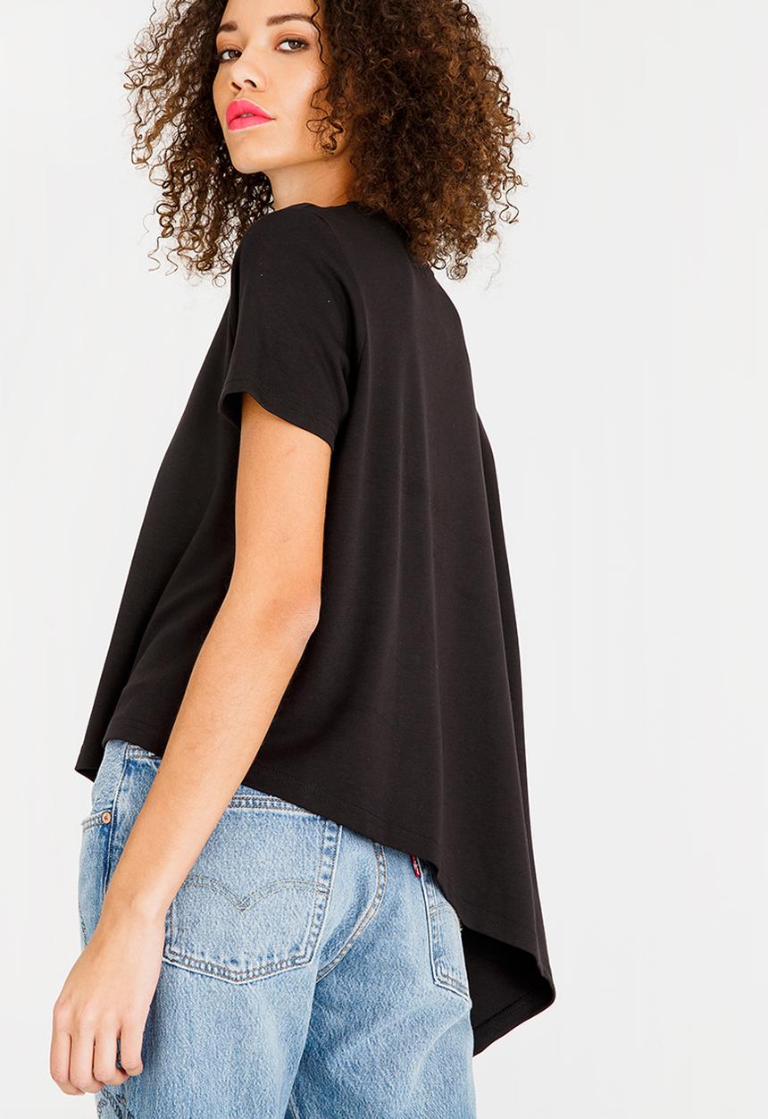 c(inch) - Asymmetrical T-Shirt Black