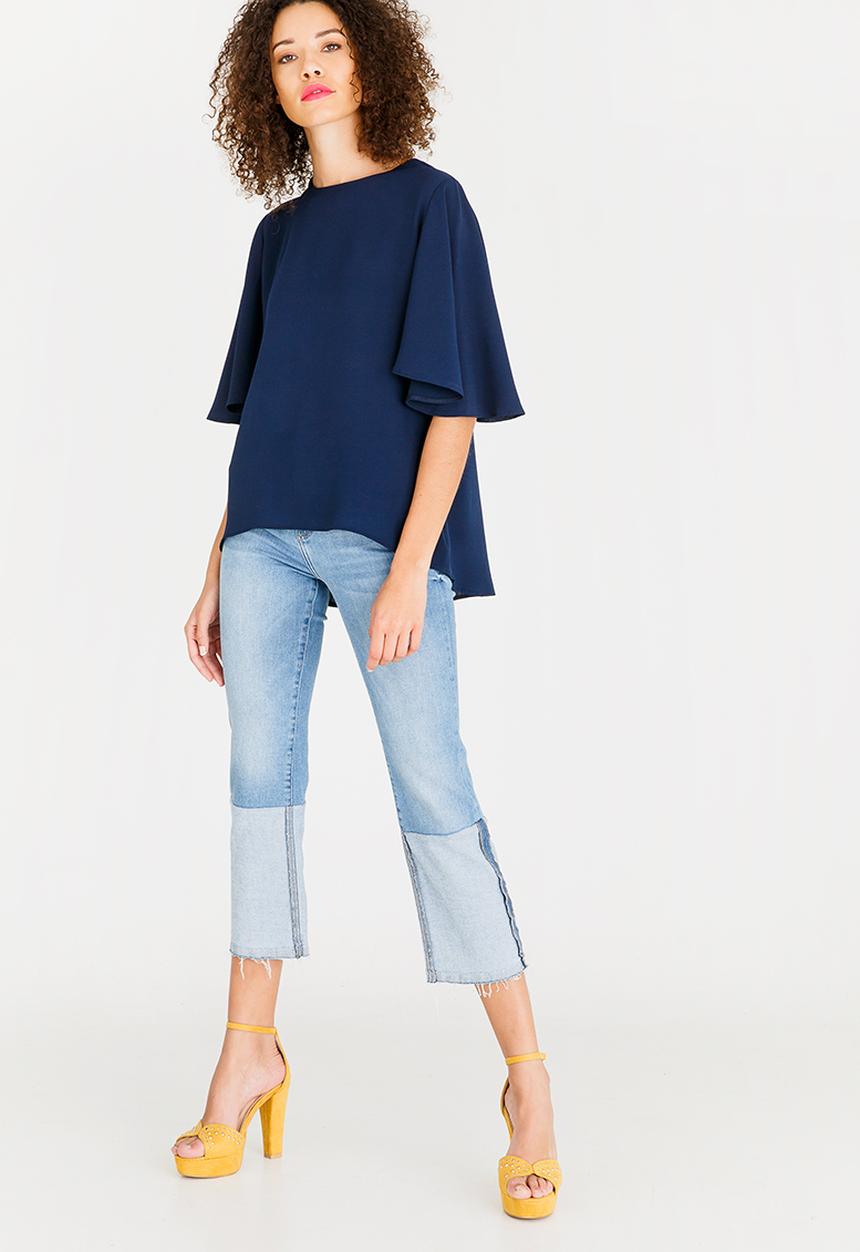 c(inch) - Flared Sleeve Blouse Navy