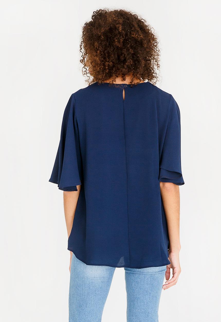 c(inch) - Flared Sleeve Blouse Navy