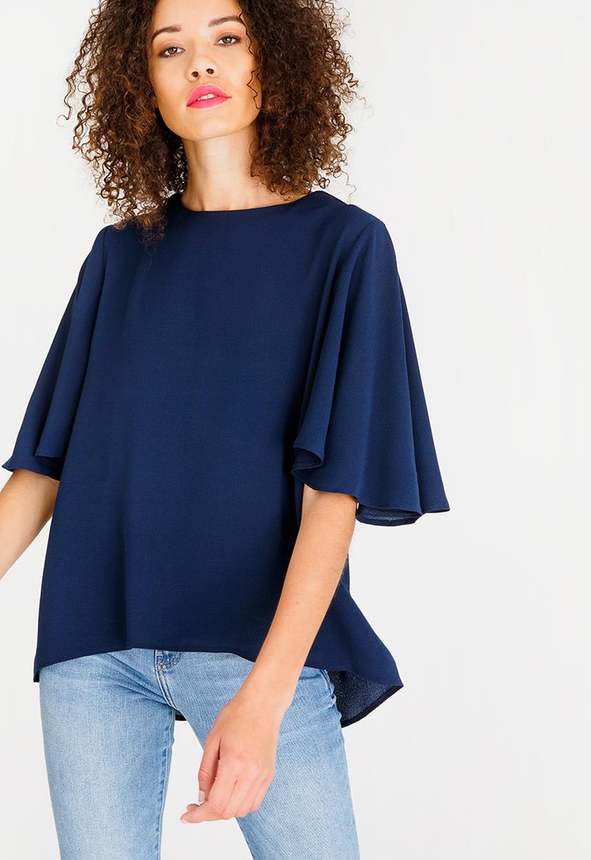 c(inch) - Flared Sleeve Blouse Navy
