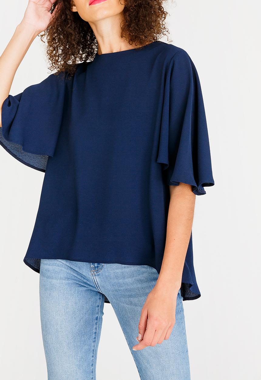 c(inch) - Flared Sleeve Blouse Navy