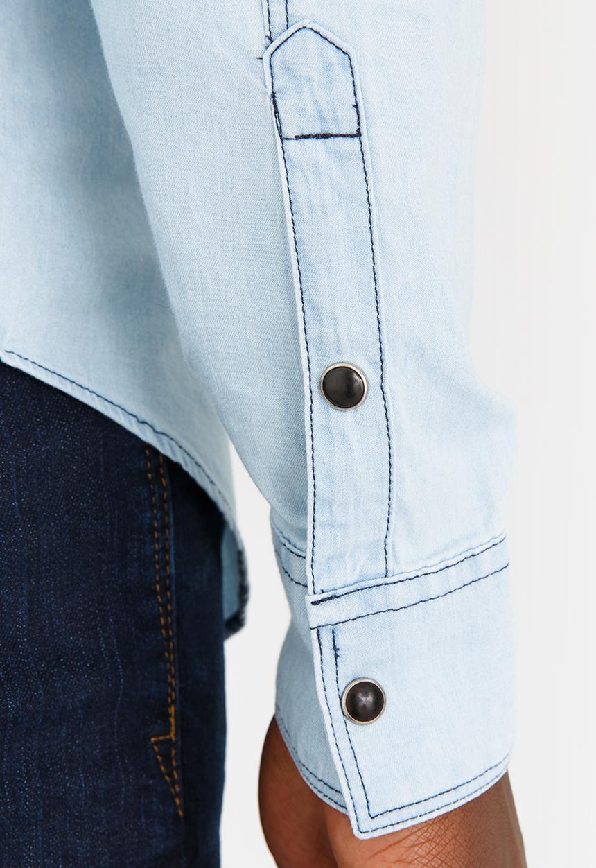 GUESS - Slim Fit Shirt Pale Blue