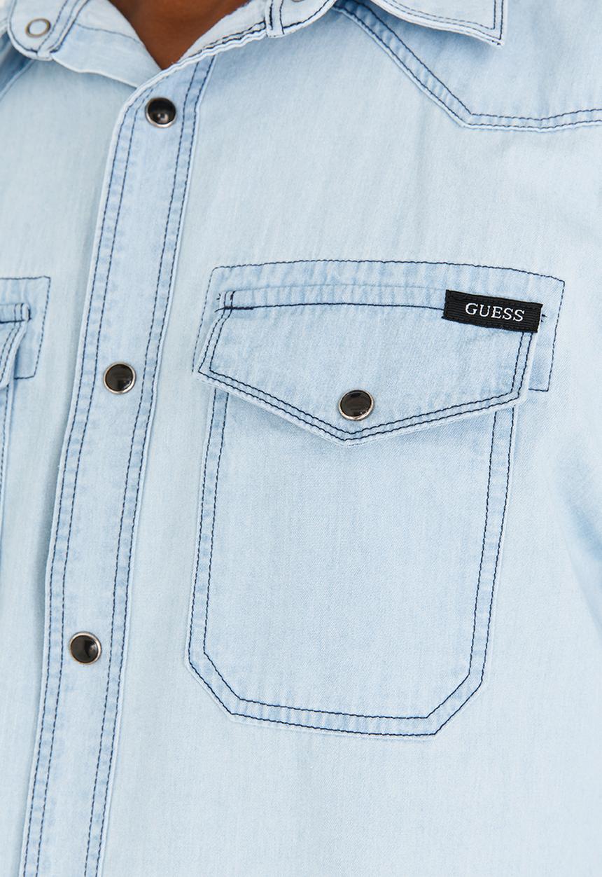 GUESS - Slim Fit Shirt Pale Blue