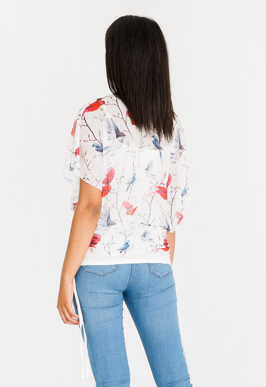 Revenge - Sheer Floral Top White