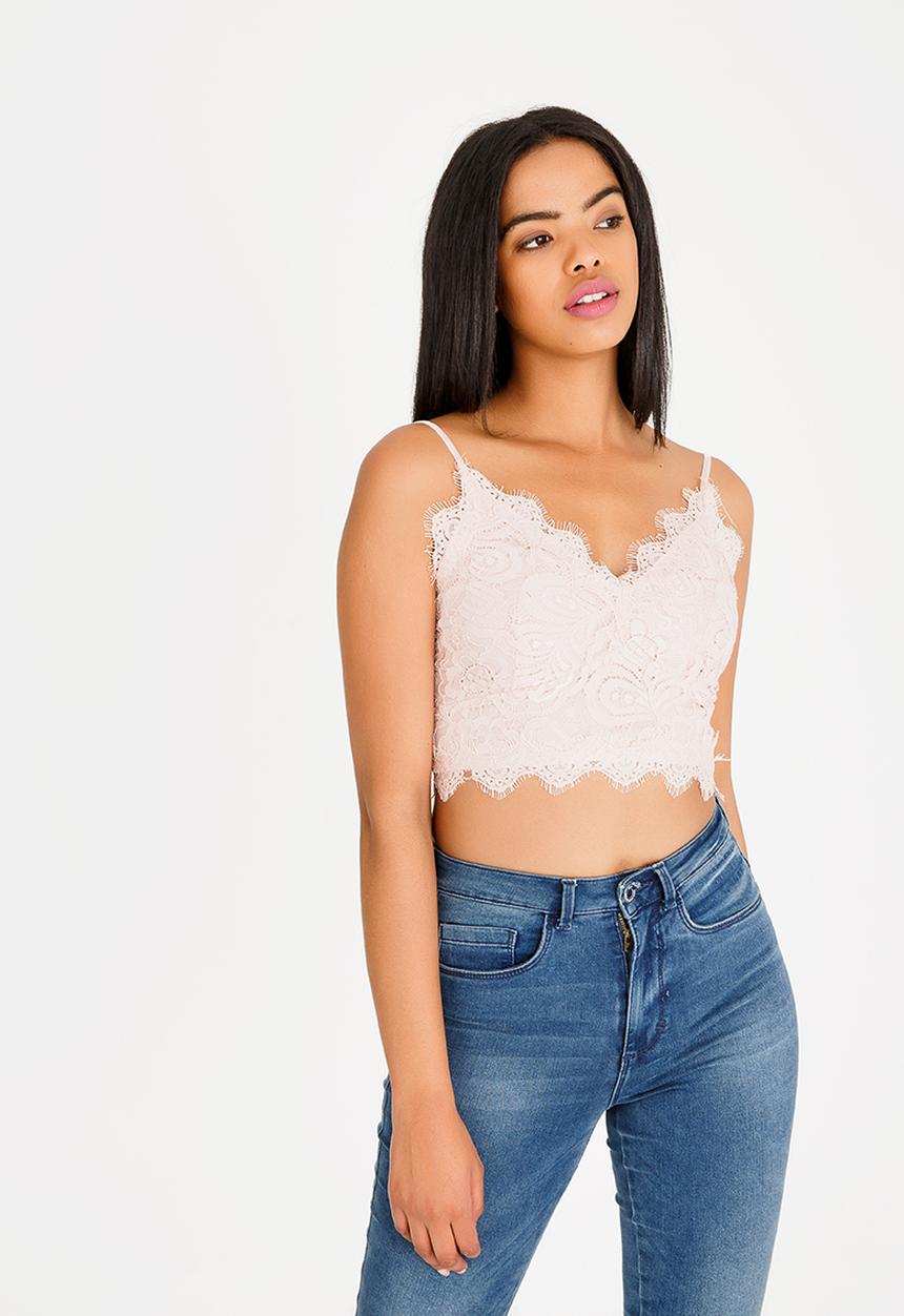 Vero Moda - Lizz Lace Bralette Pale Pink