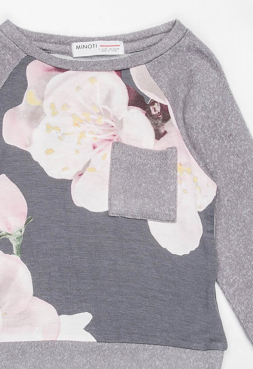MINOTI - Power Printed Fleece Slouch Jog Top Multi-colour
