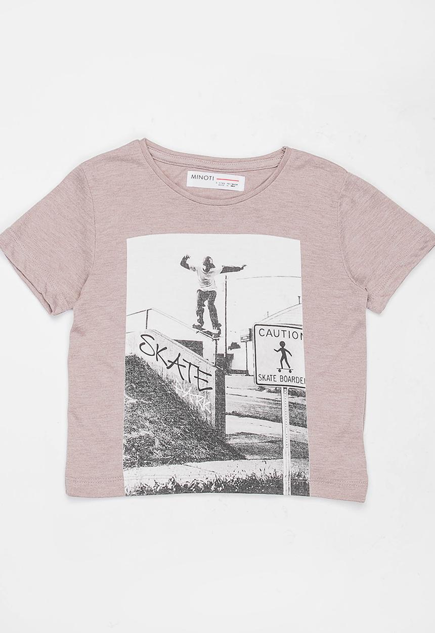 MINOTI - Yeez Photo Print Washed Marl Tee Pale Purple