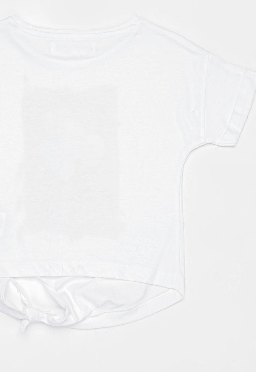 MINOTI - Palm Photo Print Tee with Tie detail White