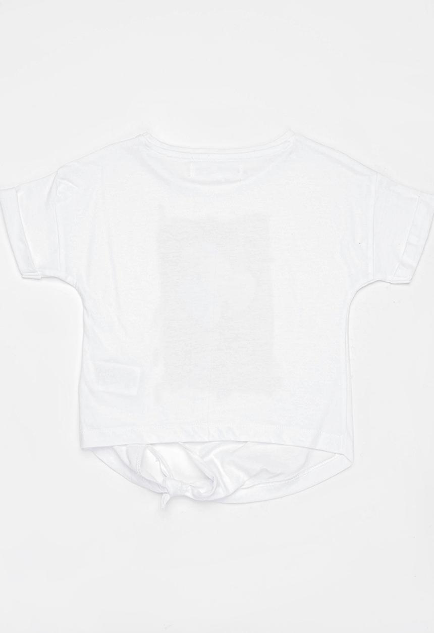 MINOTI - Palm Photo Print Tee with Tie detail White