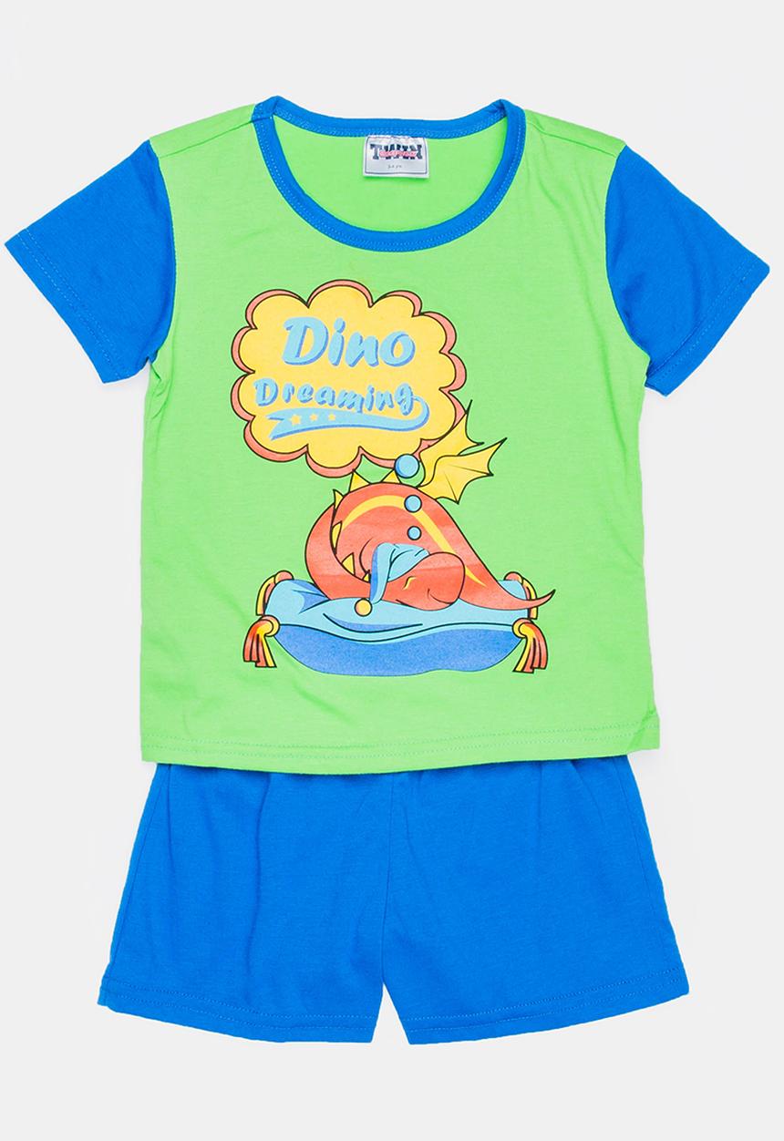 Twin Clothing - Dinosaur Printed Sleepwear Set Multi-colour