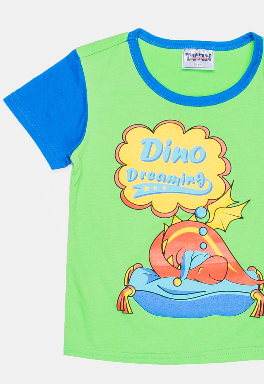 Twin Clothing - Dinosaur Printed Sleepwear Set Multi-colour