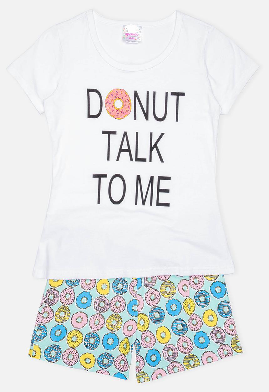 Twin Clothing - Donut Print Sleepwear Set White