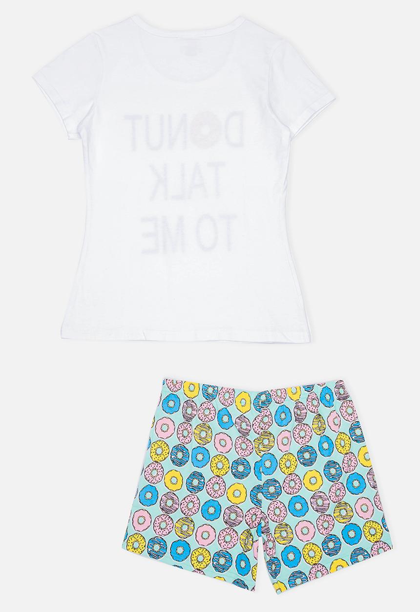 Twin Clothing - Donut Print Sleepwear Set White