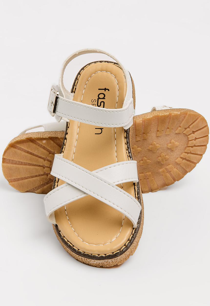 Pop Candy - Strappy sandal with buckle closure - white