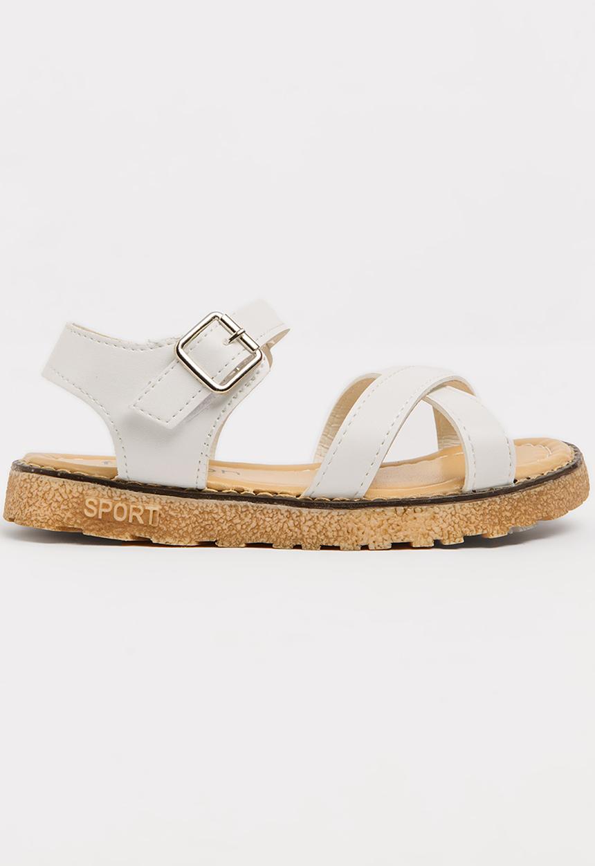 Pop Candy - Strappy sandal with buckle closure - white