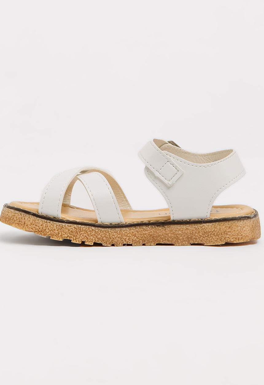 Pop Candy - Strappy sandal with buckle closure - white