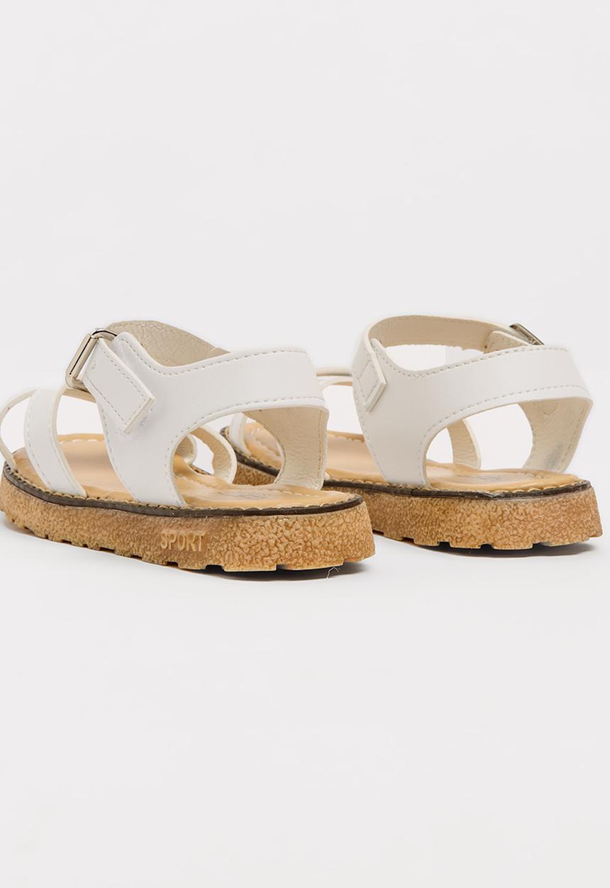 Pop Candy - Strappy sandal with buckle closure - white