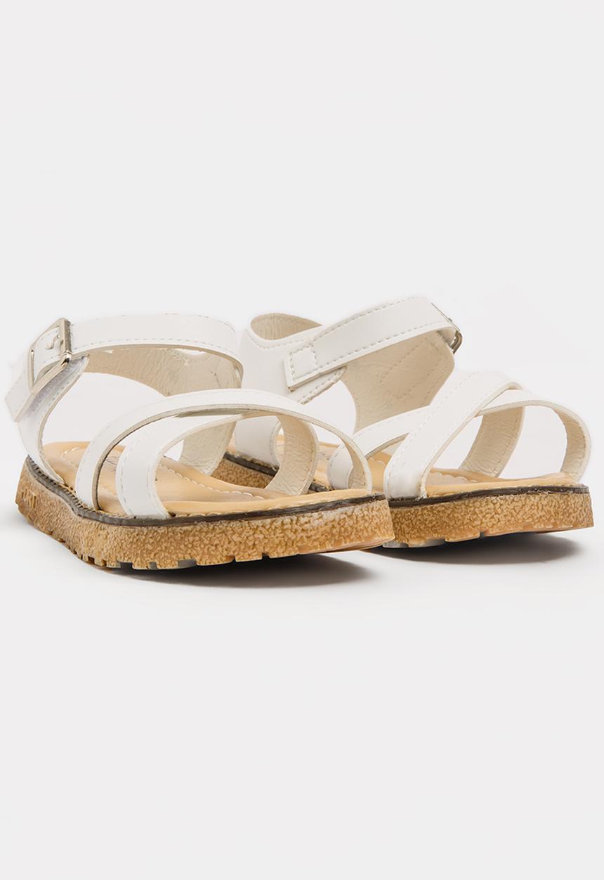 Pop Candy - Strappy sandal with buckle closure - white