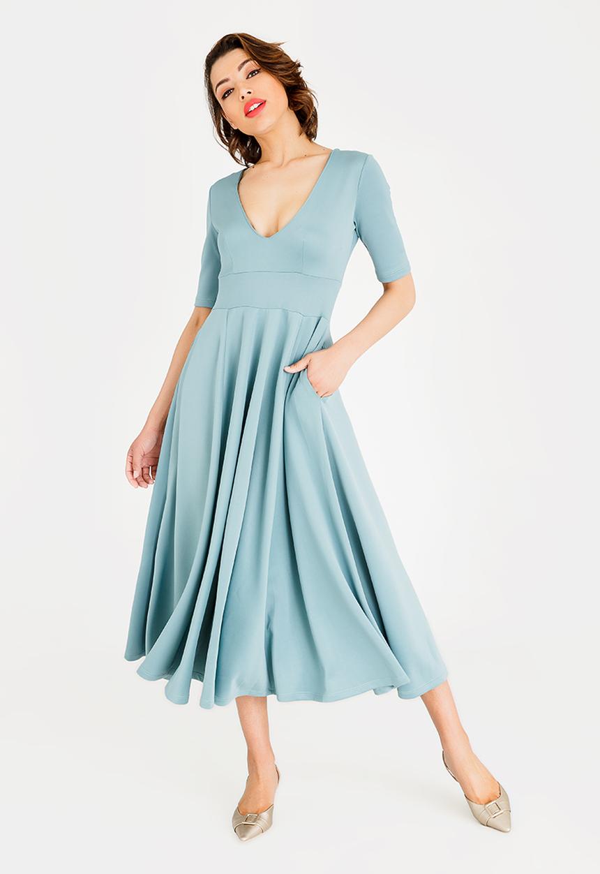 STYLE REPUBLIC - Volume Fit and Flare Maxi Dress Mint