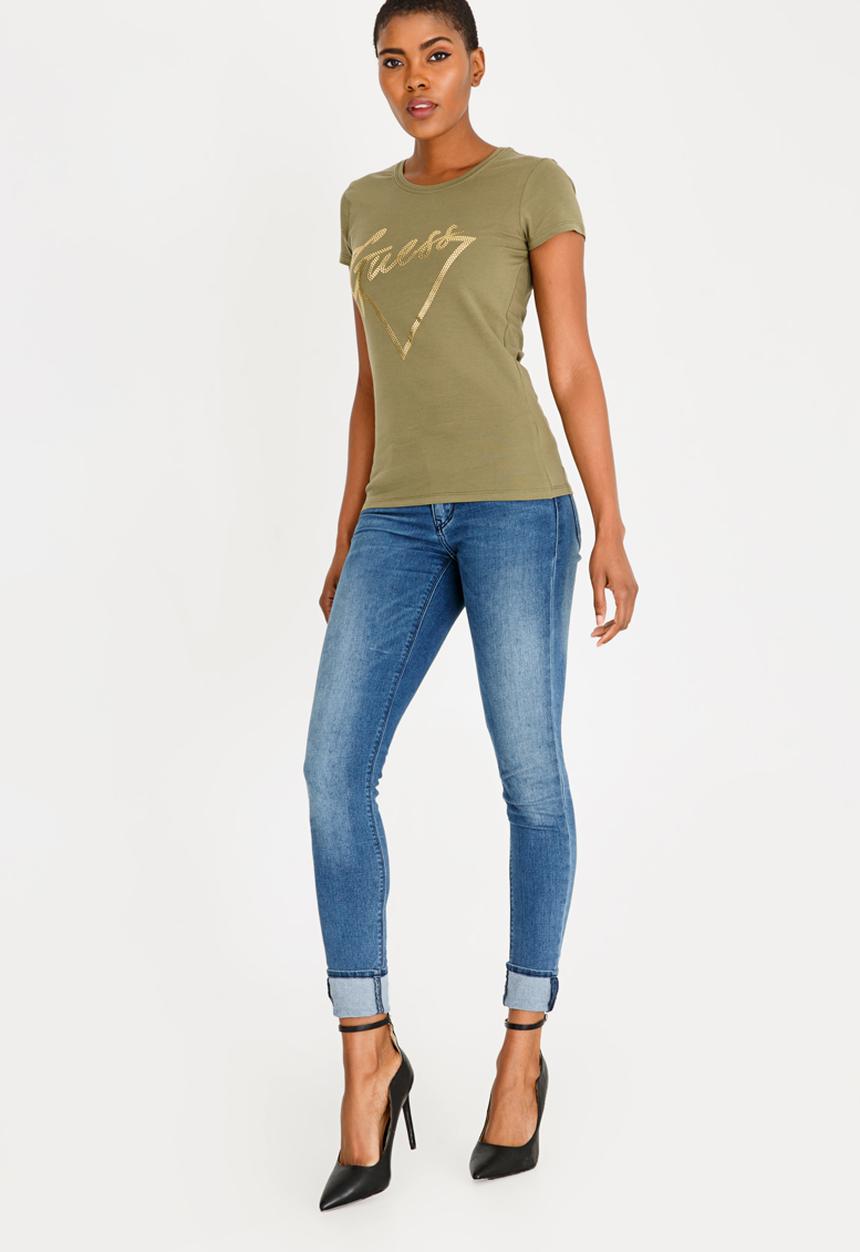 GUESS - Guess Caviar Logo Tee Khaki Green