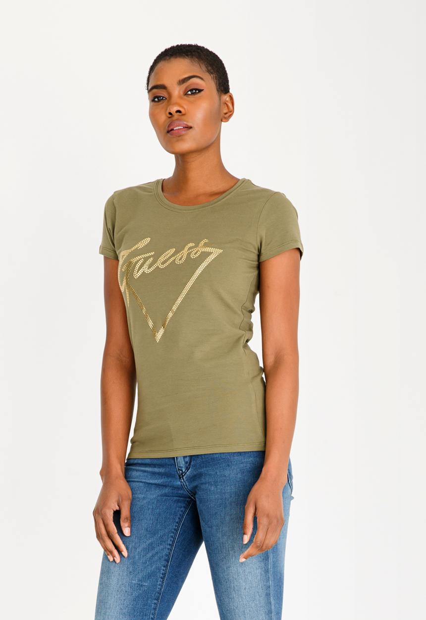 GUESS - Guess Caviar Logo Tee Khaki Green
