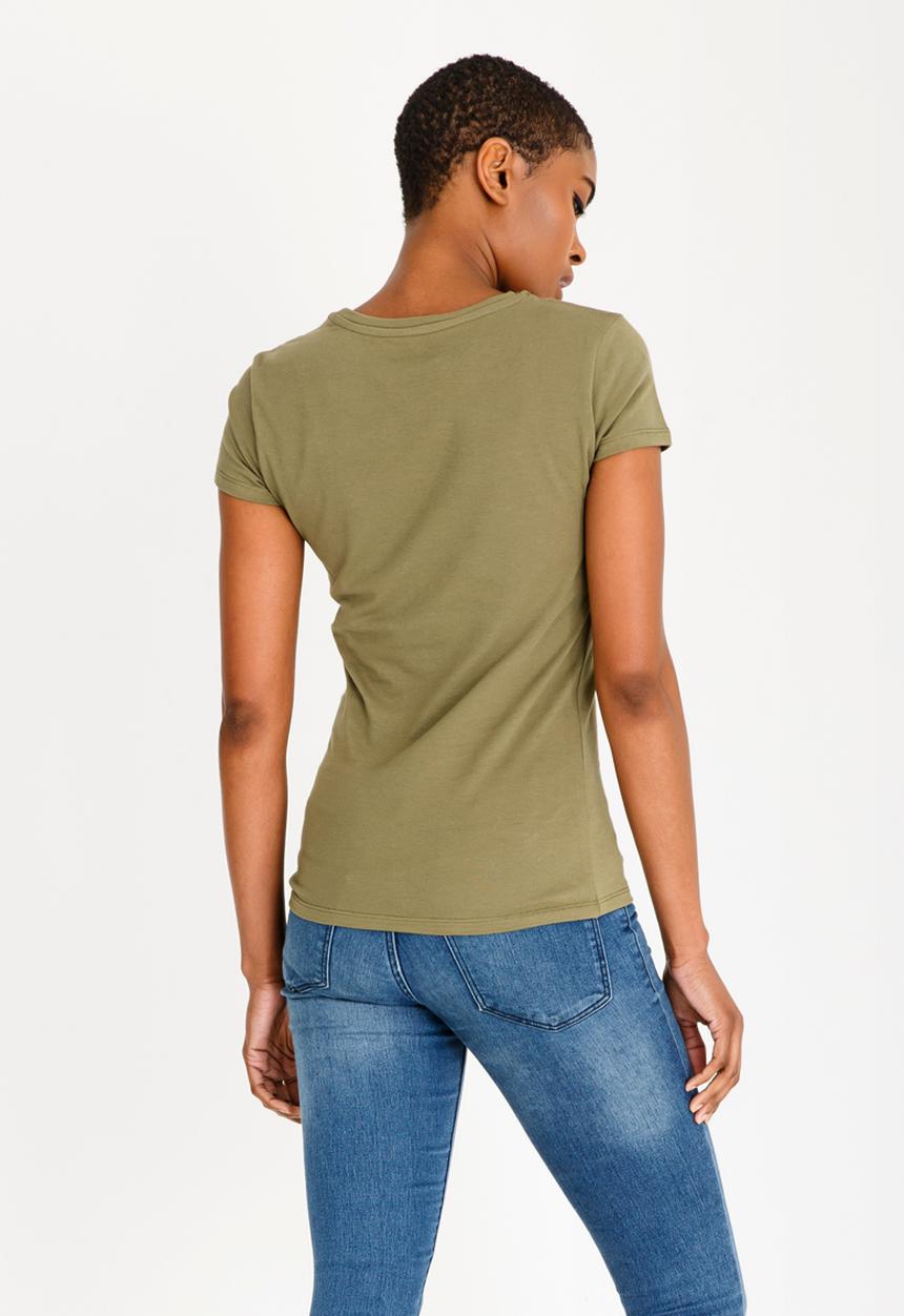 GUESS - Guess Caviar Logo Tee Khaki Green