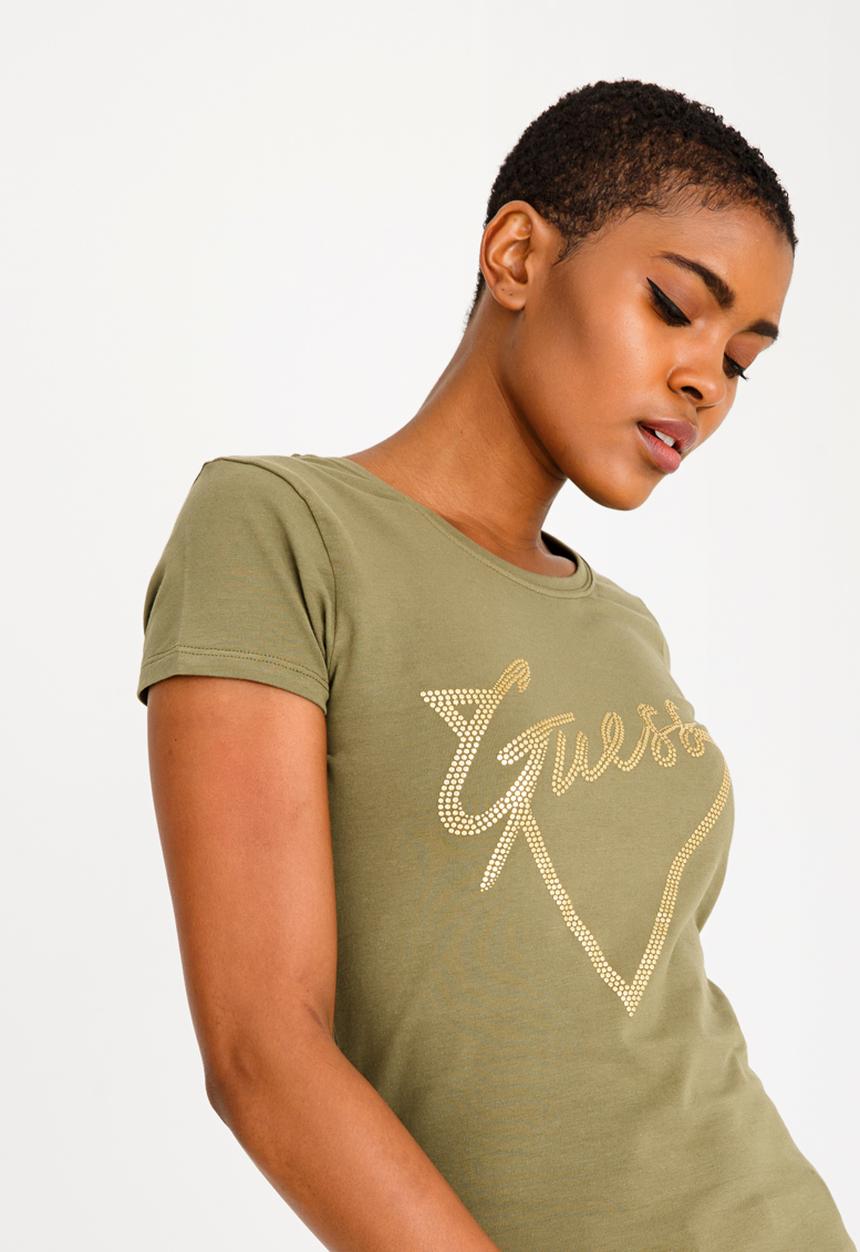 GUESS - Guess Caviar Logo Tee Khaki Green
