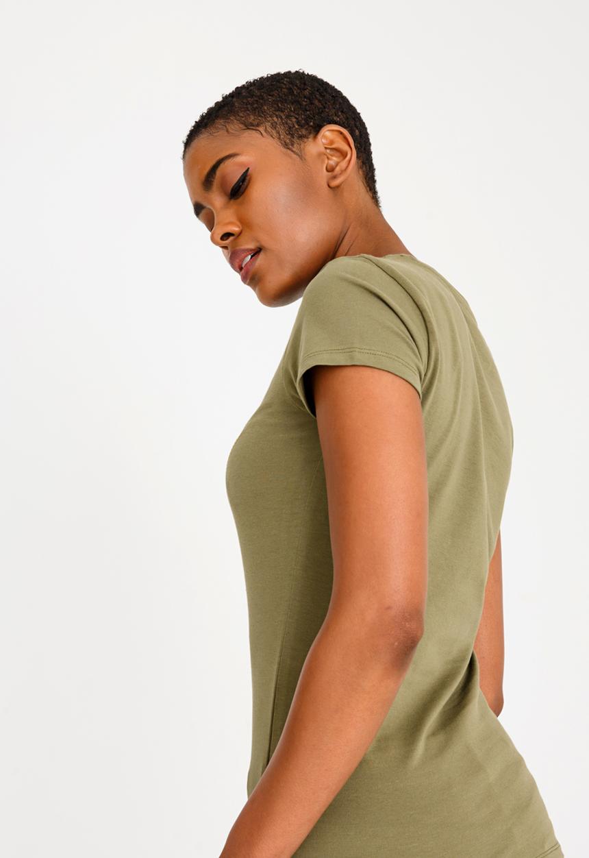 GUESS - Guess Caviar Logo Tee Khaki Green