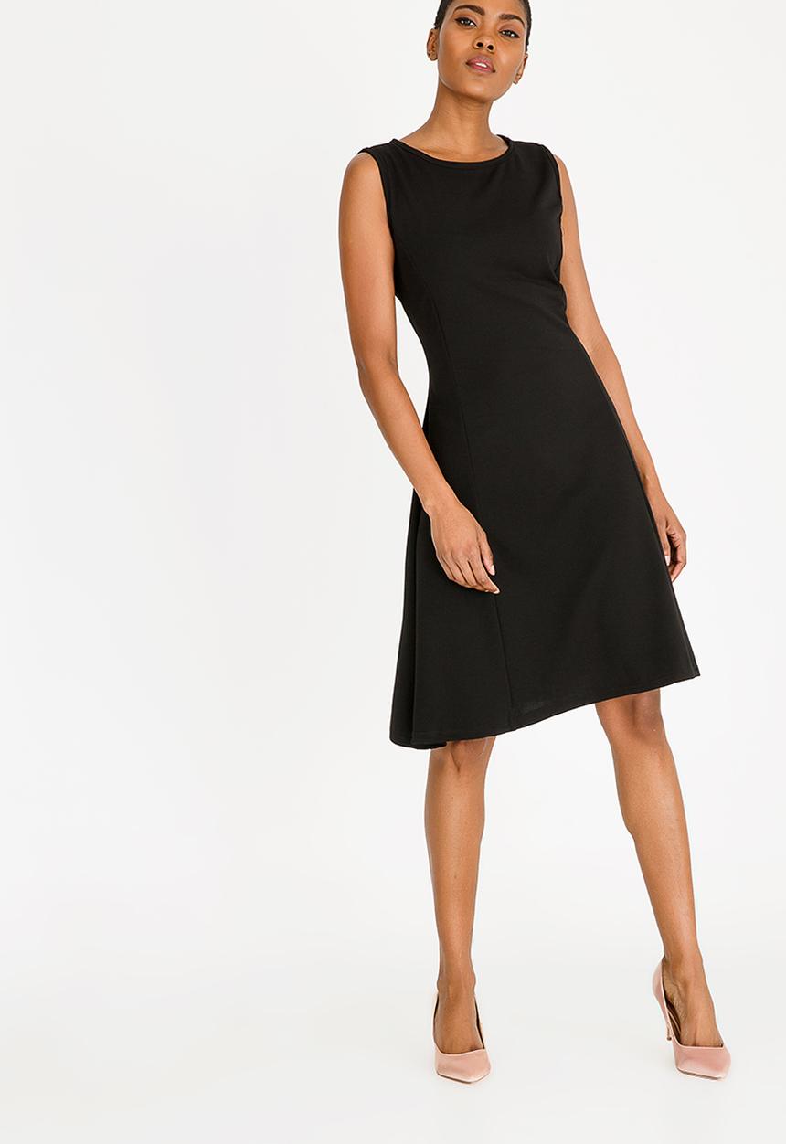 edit - Fit and flare midi dress - black
