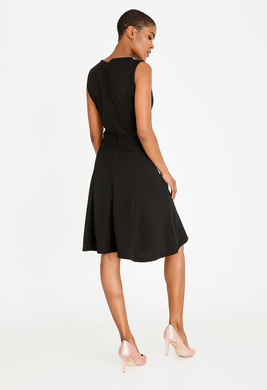 edit - Fit and flare midi dress - black