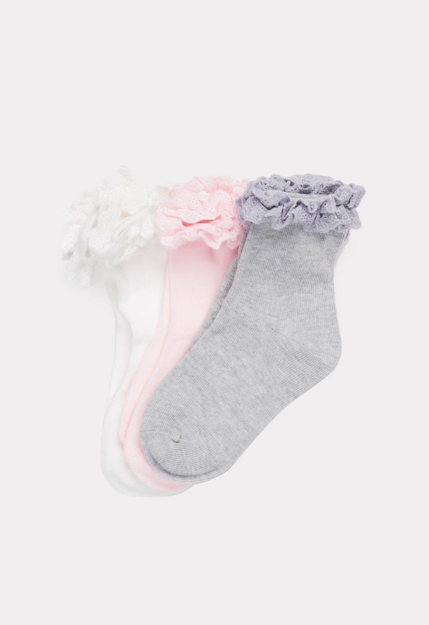 MINOTI - 3 Pack Frill Ankle Socks Multi-colour