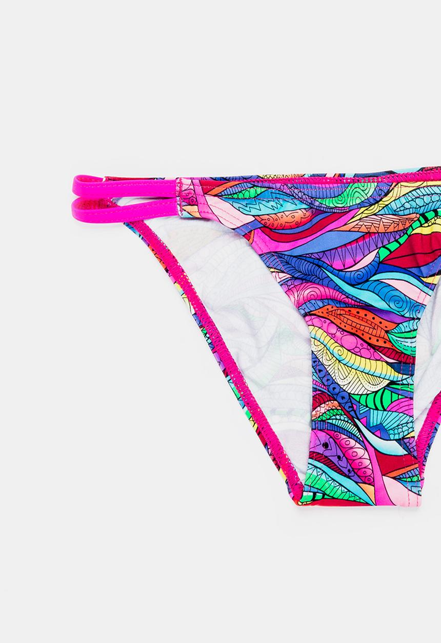 Sun Things - Rainbow Geo Bralet & Strappy Bottom Set Multi-colour